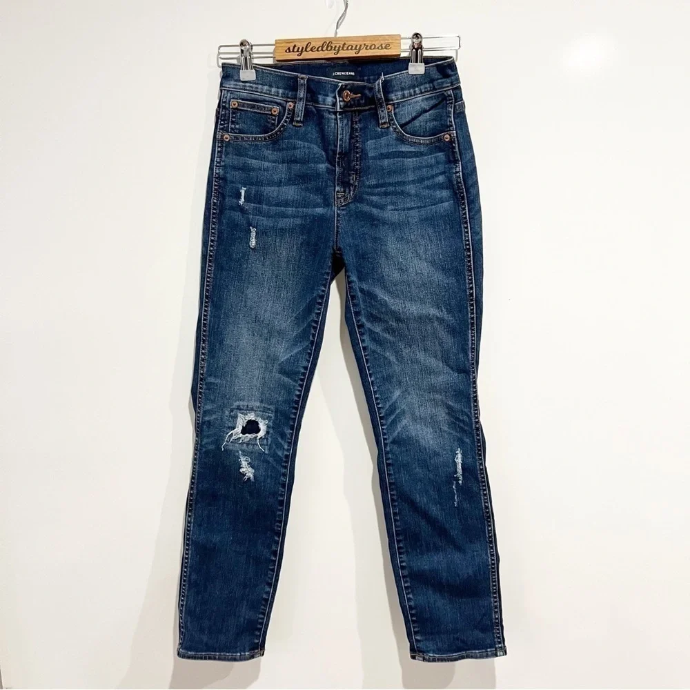 J. Crew Vintage Straight Jeans in Rip and Repair